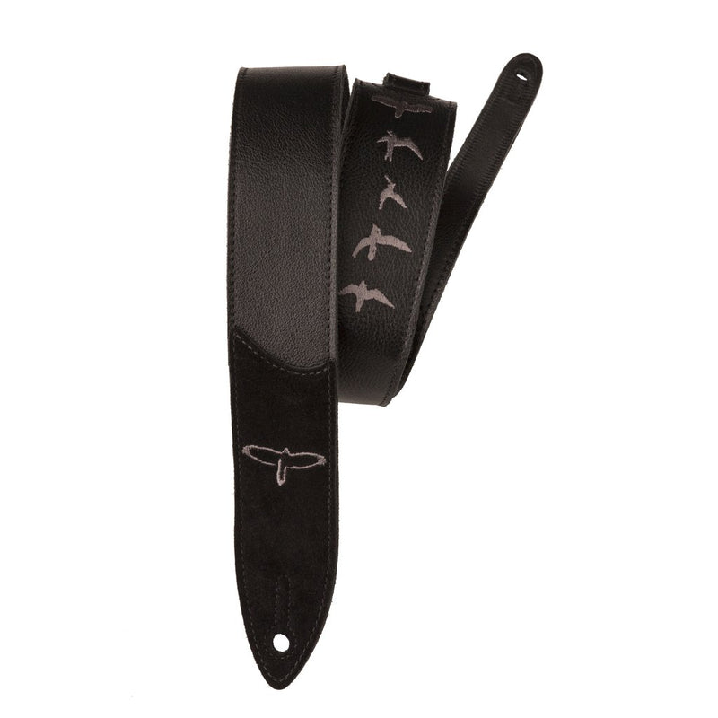 Premium Leather 2" Strap Embroidered Birds