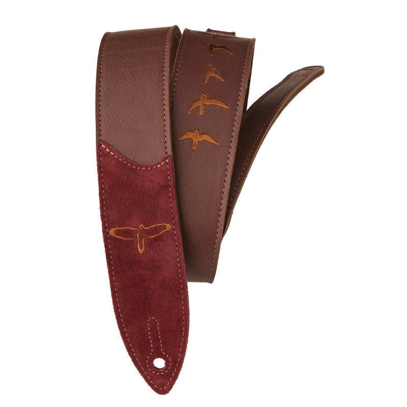 Premium Leather 2" Strap Embroidered Birds