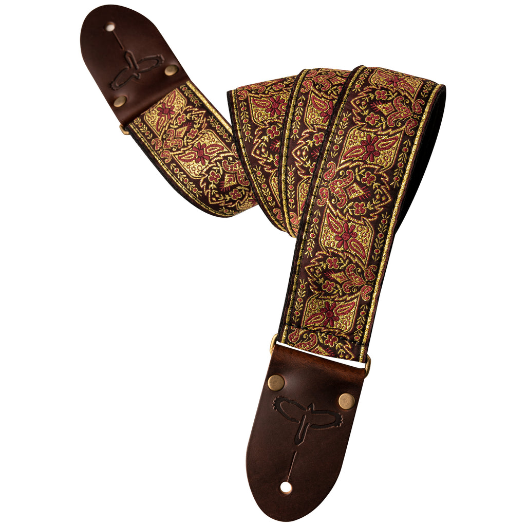 Deluxe 2" Retro Guitar Strap - Burgundy